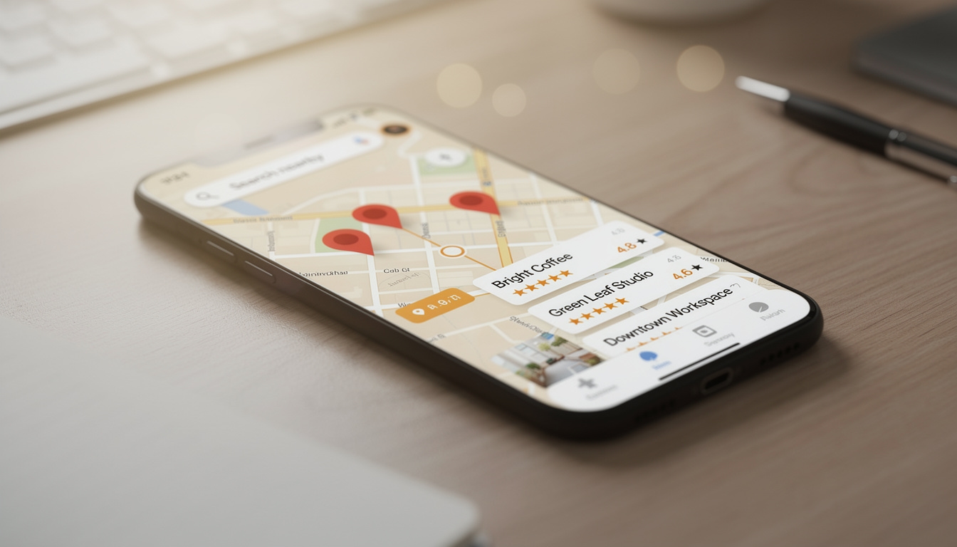 Resultados del Pack local de Google Maps con tres negocios destacados